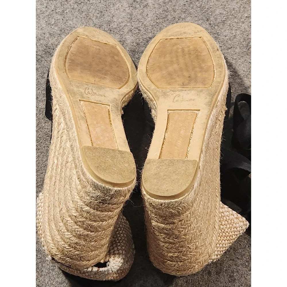 Castaner Carina Canvas Wedge Espadrilles Sandals Shoes Womens Size 9.5 Spain